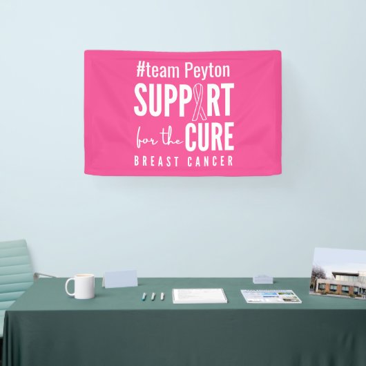 borstkanker aangepaste naam Banner Sign roze (Beurs)