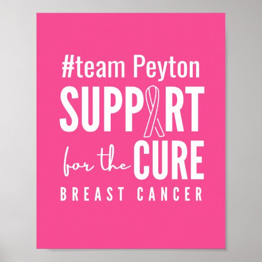 borstkanker aangepaste naam Poster Prints Teken (Voorkant)