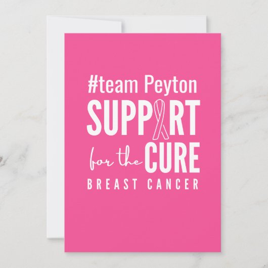 borstkanker aangepaste naam uitnodiging Aankondigi (Voorkant)