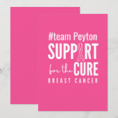 borstkanker aangepaste naam uitnodiging Aankondigi (Voorkant / Achterkant)