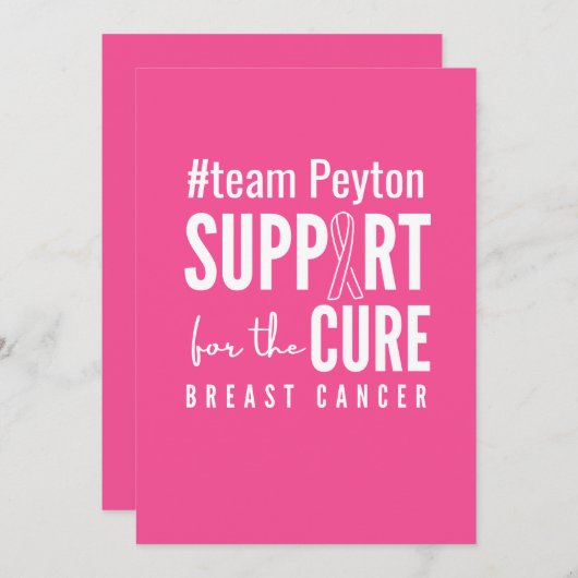 borstkanker aangepaste naam uitnodiging Aankondigi (Voorkant / Achterkant)