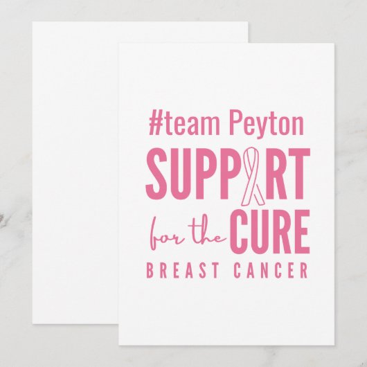 borstkanker aangepaste ondersteuning uitnodiging (Voorkant / Achterkant)