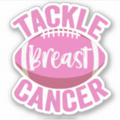 Borstkanker Aanpakken Funny Voetbal Awareness Cade Sticker (Voorkant)