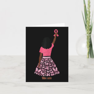 Borstkanker Afro Meisje Roze Ribbon Awareness Vrou Kaart