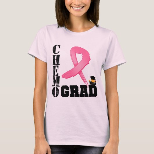 Borstkanker Afstudeerder T-shirt (Voorkant)
