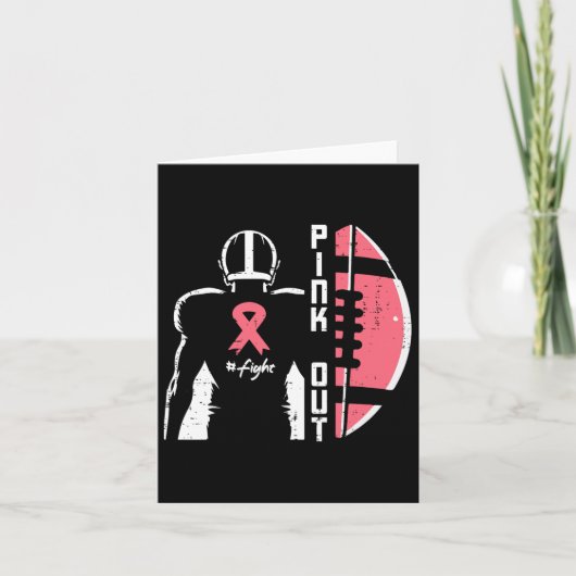 Borstkanker American Football Pink Out Bewustzijn Kaart (Voorkant)
