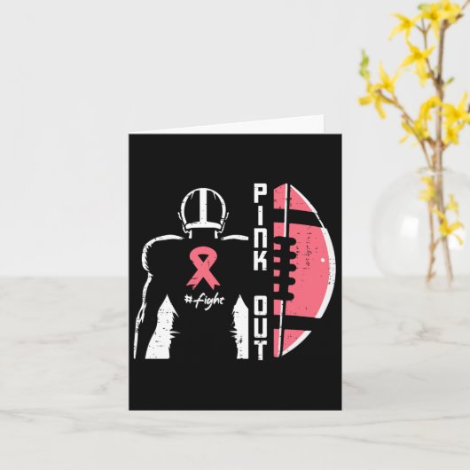 Borstkanker American Football Pink Out Bewustzijn Kaart (Gele Bloem)