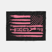 Borstkanker Amerikaanse vlag Borstkanker Overleven Fleece Deken (Voorkant (Horizontaal))