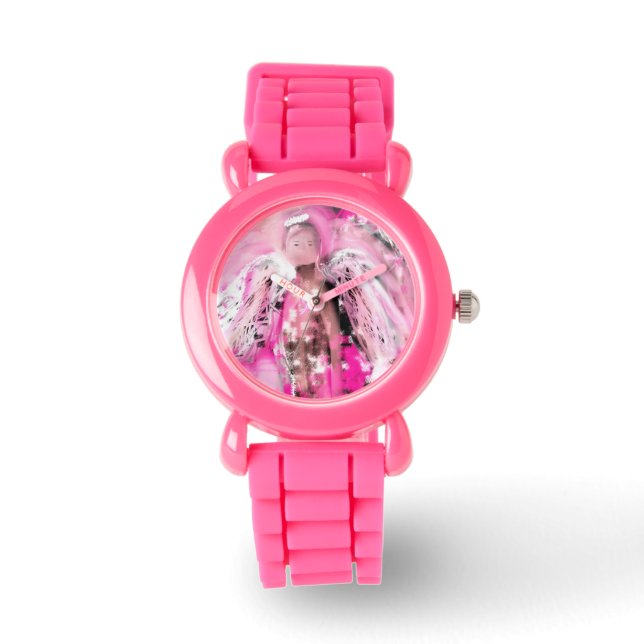 Borstkanker Angel Glitter Watch Horloge (Voorkant)