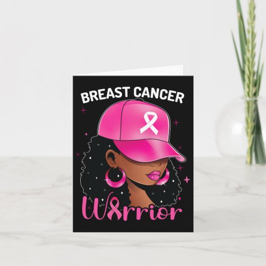 Borstkanker arrior Black Woman Breast Cancer Aw Kaart (Voorkant)