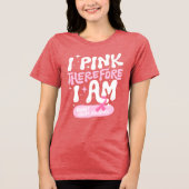 Borstkanker Awareness 2024 Versterkend Roze Tri-Blend Shirt (Voorkant)