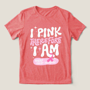 Borstkanker Awareness 2024 Versterkend Roze Tri-Blend Shirt