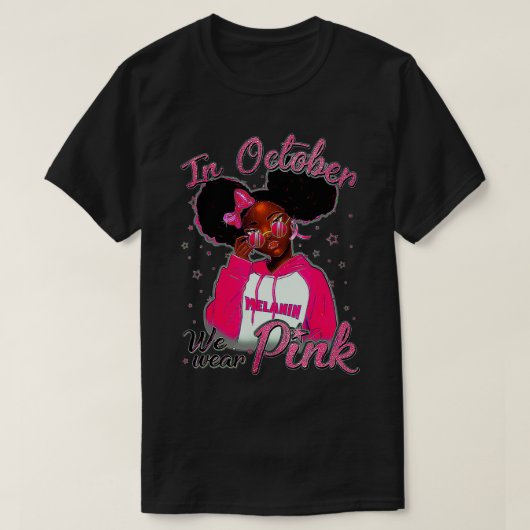 Borstkanker Awareness African American Black Que T-shirt (Design voorkant)