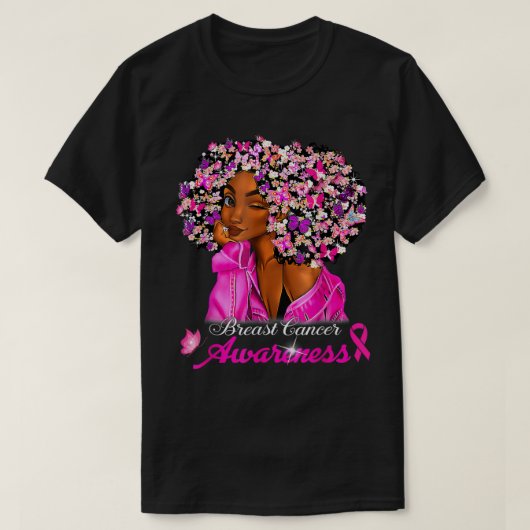 Borstkanker Awareness African American Women Mel T-shirt (Design voorkant)