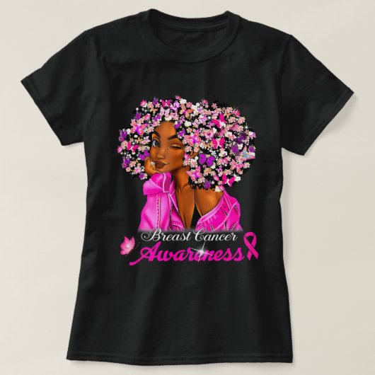 Borstkanker Awareness African American Women Mel T-shirt (Design voorkant)