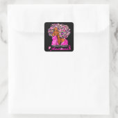 Borstkanker Awareness African American Women Mel Vierkante Sticker (Tas)