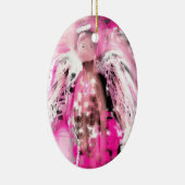 Borstkanker Awareness Angel #2 Keramisch Ornament (Rechts)