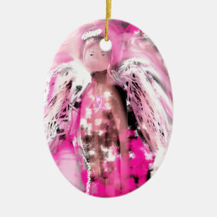 Borstkanker Awareness Angel #2 Keramisch Ornament