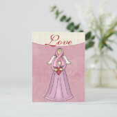 Borstkanker Awareness Angel D1 Briefkaart (Staand voorkant)