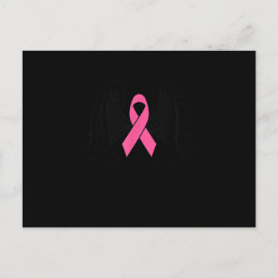 Borstkanker Awareness Angel Pink Ribbon Support Uitnodiging Briefkaart