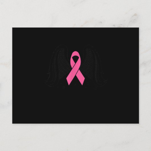 Borstkanker Awareness Angel Pink Ribbon Support Uitnodiging Briefkaart (Voorkant)