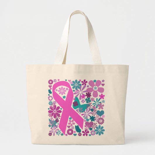 Borstkanker Awareness Bag Grote Tote Bag (Voorkant)
