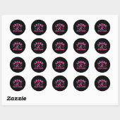 Borstkanker Awareness Bling Pink Ribbon 1 Ronde Sticker (Vel)
