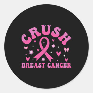 Borstkanker Awareness Bling Pink Ribbon 1 Ronde Sticker