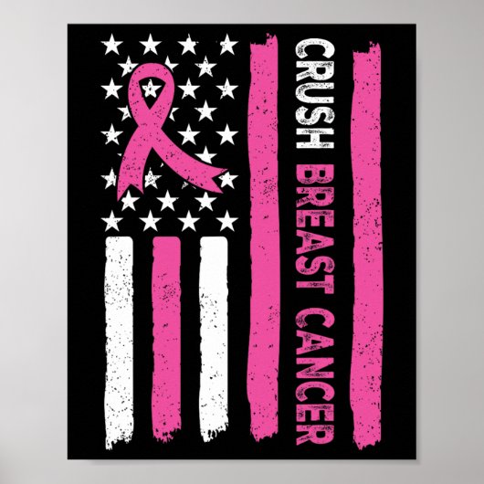 Borstkanker Awareness Bling Pink Ribbon 3 Poster (Voorkant)