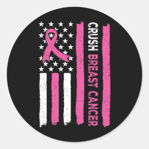 Borstkanker Awareness Bling Pink Ribbon 3 Ronde Sticker