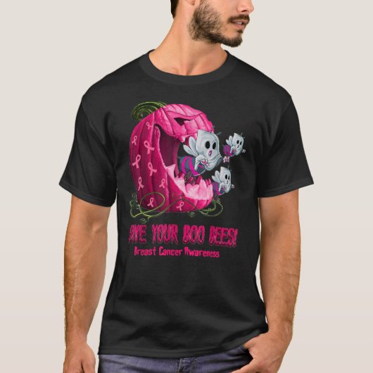 Borstkanker Awareness Boos Pumpkin Save Your Boo T-shirt (Voorkant)