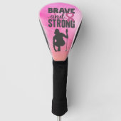 Borstkanker Awareness Brave and Sterke Golfheadcover (Voorkant)