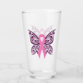 Borstkanker Awareness Butterfly Glas (Achterkant)