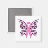 Borstkanker Awareness Butterfly Magneet (Voorkant / Achterkant)