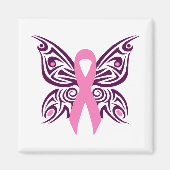 Borstkanker Awareness Butterfly Magneet (Voorkant)