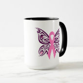 Borstkanker Awareness Butterfly Mok (Voorkant rechts)