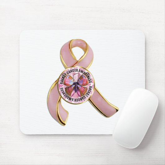 Borstkanker Awareness Butterfly Muismat (Met muis)