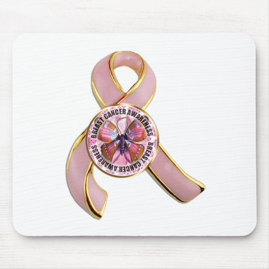 Borstkanker Awareness Butterfly Muismat (Voorkant)