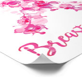 Borstkanker Awareness Butterfly Ribbon Poster (Hoek)