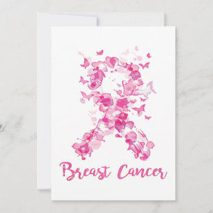 Borstkanker Awareness Butterfly Ribbon Save The Date
