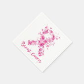 Borstkanker Awareness Butterfly Ribbon Servet (Hoek)