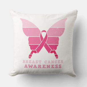Borstkanker Awareness Butterfly – Roze lint Kussen