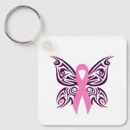 Borstkanker Awareness Butterfly Sleutelhanger