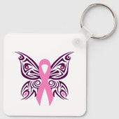 Borstkanker Awareness Butterfly Sleutelhanger (Achterkant)