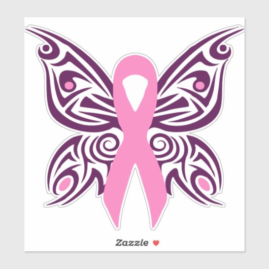 Borstkanker Awareness Butterfly Sticker (Vel)
