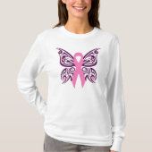 Borstkanker Awareness Butterfly T-shirt (Voorkant)