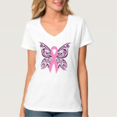 Borstkanker Awareness Butterfly T-shirt (Voorkant)