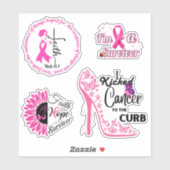 Borstkanker Awareness Custom-Cut Vinyl Stickers (Vel)