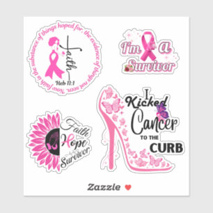 Borstkanker Awareness Custom-Cut Vinyl Stickers