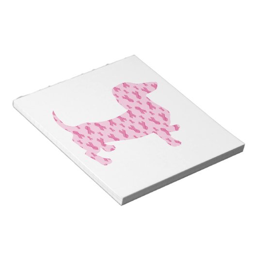 Borstkanker Awareness Dachshund Notitieblok (Schuin)